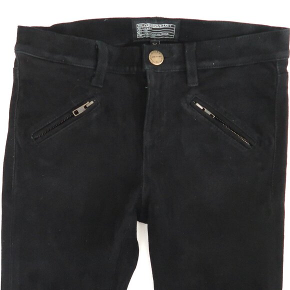 CURRENT ELLIOTT The Silverlake Skinny suede leather pants sz 26 ankle zips - Picture 3 of 9